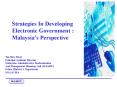 Strategies In Developing Electronic Government : Malaysias Perspective PowerPoint PPT Presentation