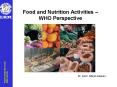 Food and Nutrition Activities WHO Perspective PowerPoint PPT Presentation