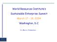 World Resources Institutes PowerPoint PPT Presentation