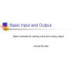 Basic Input and Output PowerPoint PPT Presentation