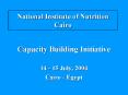 National Institute of Nutrition Cairo PowerPoint PPT Presentation