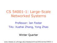 CS 540011: LargeScale Networked Systems