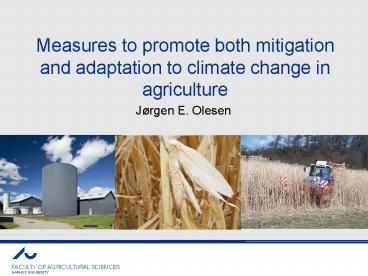 Measures to promote both mitigation and adaptation to climate change in agriculture