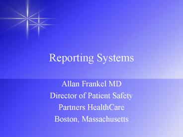 Reporting Systems