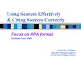 Using Sources Effectively PowerPoint PPT Presentation