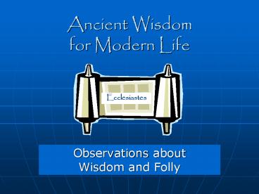Ancient Wisdom for Modern Life