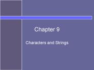 Characters and Strings