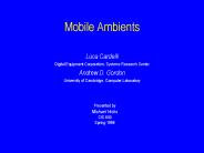 Mobile Ambients