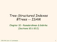 Tree-Structured Indexes BTrees -- ISAM