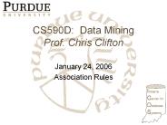 CS590D: Data Mining Prof. Chris Clifton