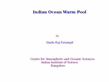Indian Ocean Warm Pool