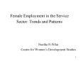 Female Employment in the Service Sector: Trends and Patterns PowerPoint PPT Presentation