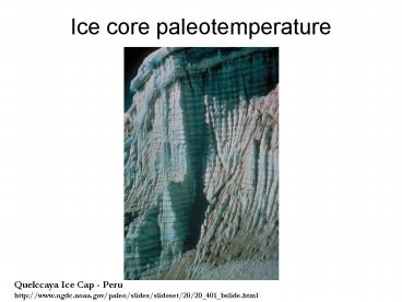 Ice core paleotemperature