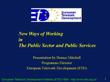 Presentation by Horace Mitchell