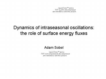 Dynamics of intraseasonal oscillations: the role of surface energy fluxes