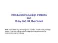 Introduction to Design Patterns and Ruby and C PowerPoint PPT Presentation