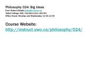 Philosophy 024: Big Ideas