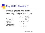 Phy 2049: Physics II