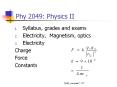 Phy 2049: Physics II PowerPoint PPT Presentation
