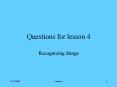 Questions for lesson 4 PowerPoint PPT Presentation