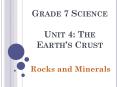 Grade 7 Science Unit 4: The Earths Crust PowerPoint PPT Presentation