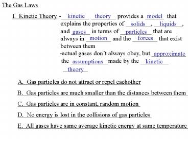 The Gas Laws