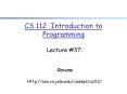 CS 112 Introduction to Programming PowerPoint PPT Presentation