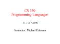 CS 330 Programming Languages PowerPoint PPT Presentation