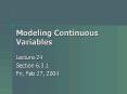 Modeling Continuous Variables PowerPoint PPT Presentation