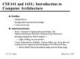 CSE141 and 141L: Introduction to Computer Architecture PowerPoint PPT Presentation