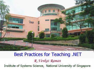 Best Practices for Teaching .NET