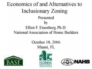 Economics of and Alternatives to