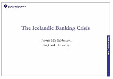 The Icelandic Banking Crisis