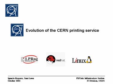 Evolution of the CERN printing service