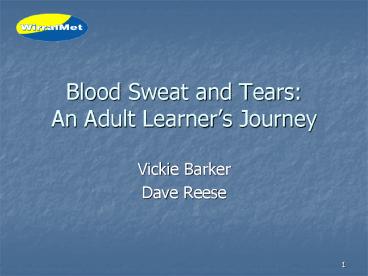 Blood Sweat and Tears: An Adult Learner