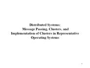 Distributed Systems: Message Passing, Clusters, and Implementation of Clusters in Representative Ope
