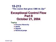 Exceptional Control Flow Part II October 21, 2004