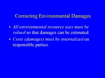 Correcting Environmental Damages