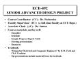 ECE492 SENIOR ADVANCED DESIGN PROJECT PowerPoint PPT Presentation