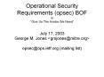 Operational Security Requirements (opsec) BOF or  PowerPoint PPT Presentation