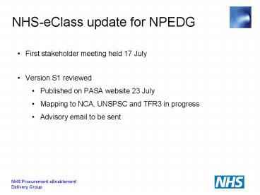 NHS Procurement eEnablement