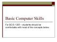 Basic Computer Skills PowerPoint PPT Presentation