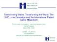 Transforming Wales, Transforming the World: The 1,000 Lives Campaign and the International Patient S PowerPoint PPT Presentation