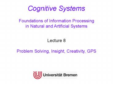 Cognitive Systems