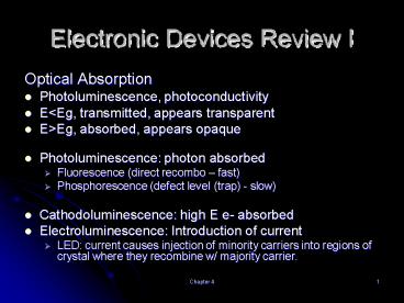 Electronic Devices Review I