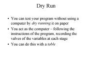 Dry Run