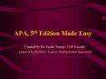 APA, 5th Edition Made Easy PowerPoint PPT Presentation