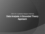 Data Analysis: A Grounded Theory Approach