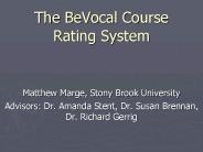 The BeVocal Course Rating System