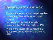 Speakers using visual aids: